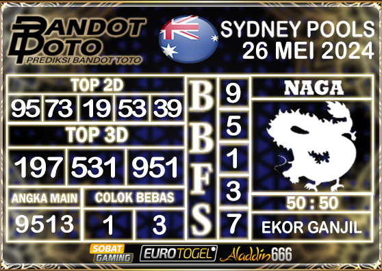 Prediksi Togel Sydney Pools 26 MEI 2024