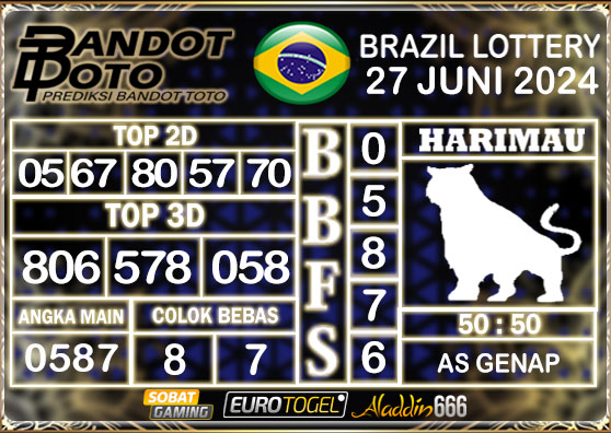 Prediksi Togel Brazil Pools 27 JUNI 2024