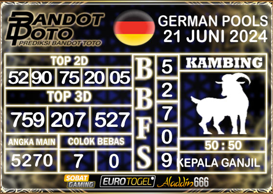 Prediksi Togel German Pools 21 JUNI 2024