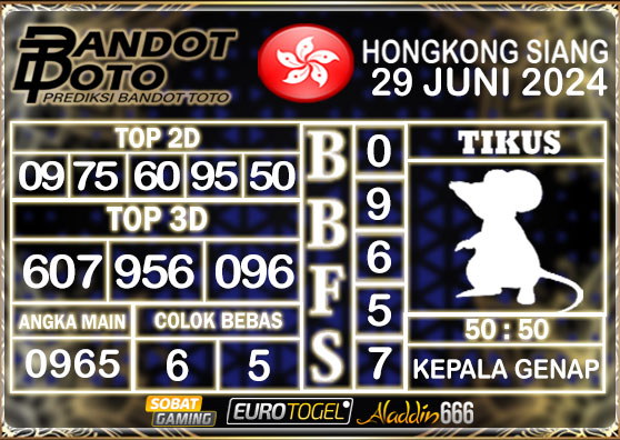 Prediksi Togel HK Siang 29 JUNI 2024