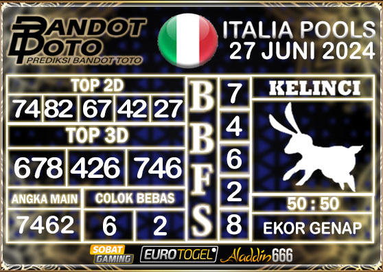 Prediksi Togel Italia Pools 27 JUNI 2024