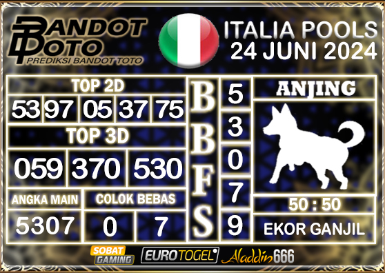 Prediksi Togel Italia Pools 25 JUNI 2024