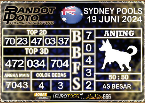 Prediksi Togel Sydney Pools 19 JUNI 2024