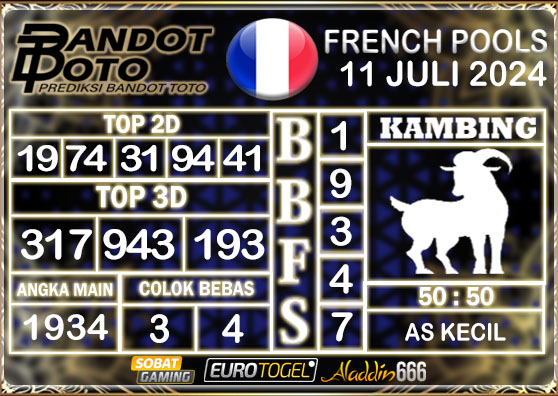 Prediksi Togel French Pools 11 Juli 2024