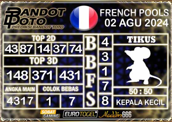 Prediksi Togel Prancis Pools 02 AGUSTUS 2024