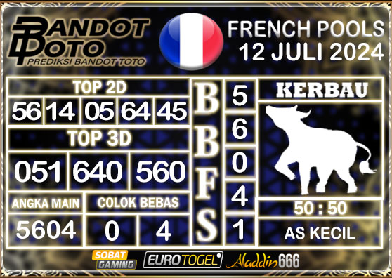 Prediksi Togel French Pools 12 Juli 2024