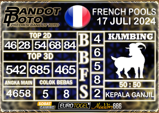 Prediksi Togel French Pools 17 Juli 2024