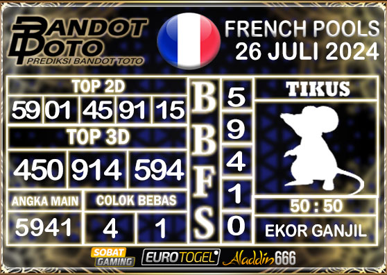 Prediksi Togel Prancis Pools 26 Juli 2024