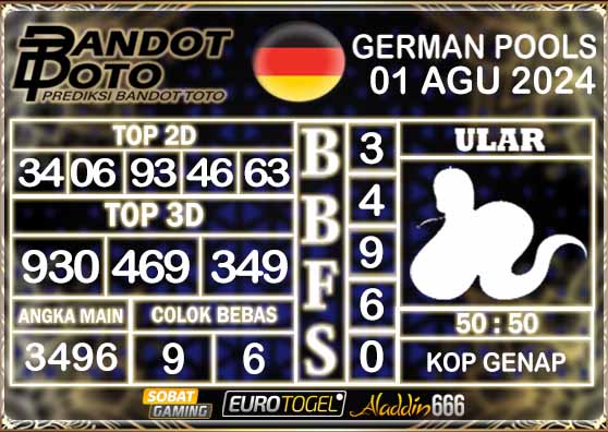 Prediksi Togel German Pools 01 AGUSTUS 2024