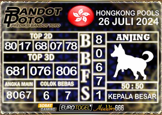 Prediksi Togel Hongkong Pools 26 Juli 2024