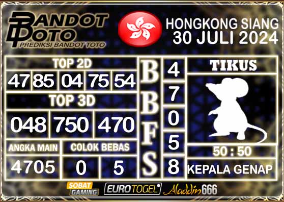 Prediksi Togel HK Siang 30 JULI 2024