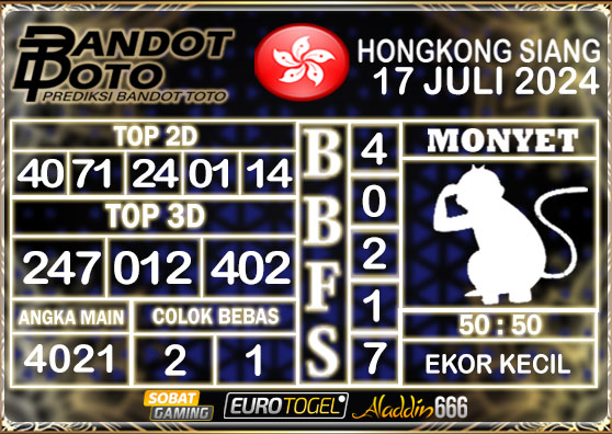 Prediksi Togel HK Siang 17 Juli 2024