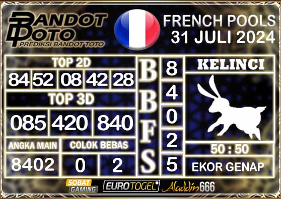 Prediksi Togel Prancis Pools 31 JULI 2024