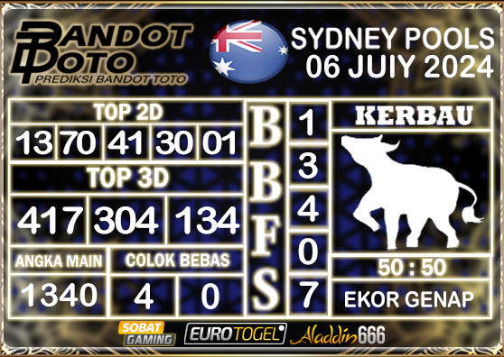 Prediksi Togel Sydney Pools 06 Juli 2024