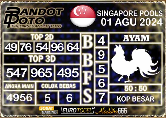 Prediksi Togel Singapore Pools 01 AGUSTUS 2024