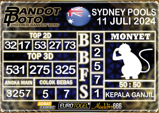 Prediksi Togel Sydney Pools 11 Juli 2024