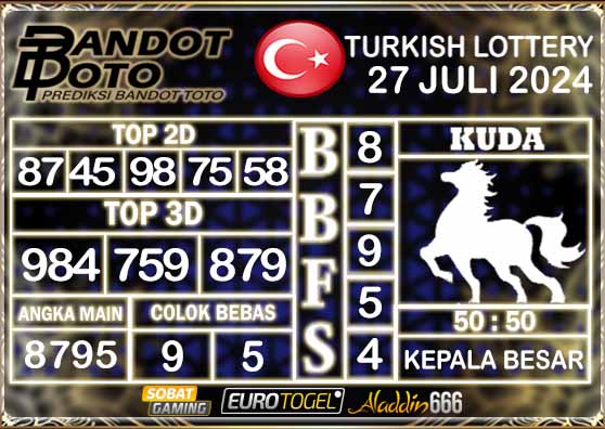 Prediksi Togel Turki Pools 27 Juli 2024