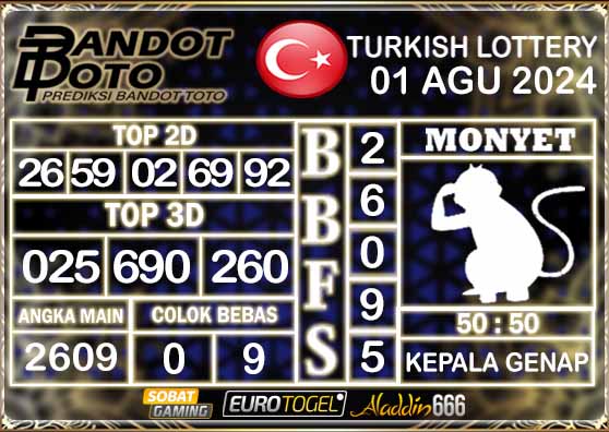 Prediksi Togel Turki Pools 01 AGUSTUS 2024