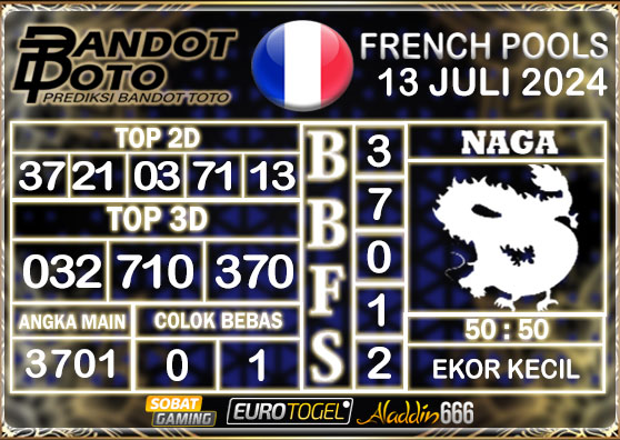 Prediksi Togel French Pools 13 Juli 2024