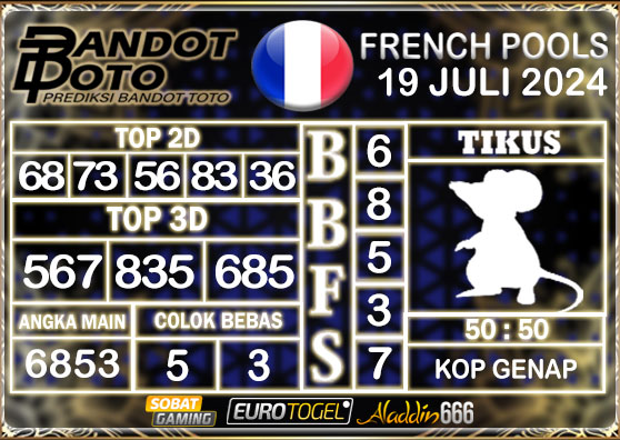 Prediksi Togel French Pools 19 Juli 2024