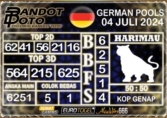 Prediksi Togel German Pools 04 Juli 2024