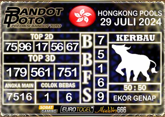 Prediksi Togel Hongkong Pools 29 Juli 2024