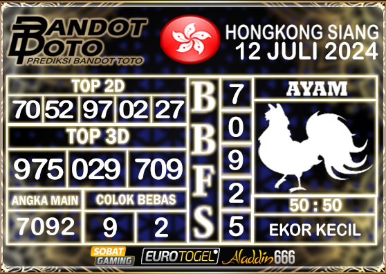 Prediksi Togel HK Siang 12 Juli 2024