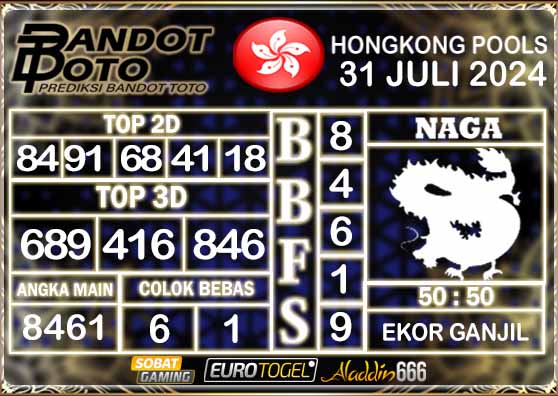 Prediksi Togel Hongkong Pools 31 JULI 2024