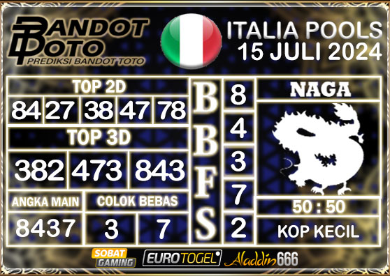 Prediksi Togel Italia Pools 15 Juli 2024