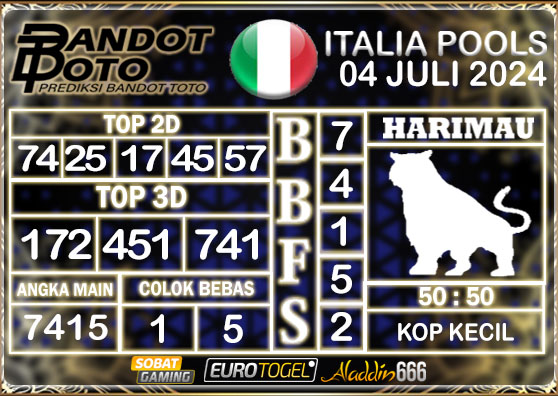 Prediksi Togel Italia Pools 04 Juli 2024