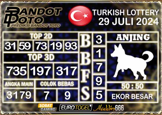 Prediksi Togel Turki Pools 29 Juli 2024