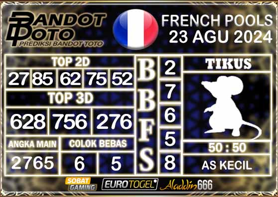 Prediksi Togel Prancis Pools 23 AGUSTUS 2024