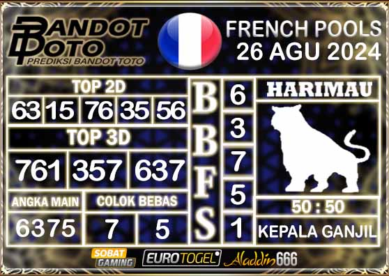 Prediksi Togel Prancis Pools 26 AGUSTUS 2024