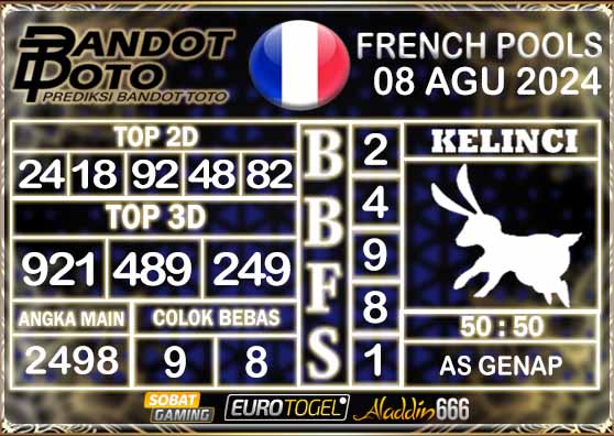 Prediksi Togel Prancis Pools 08 AGUSTUS 2024