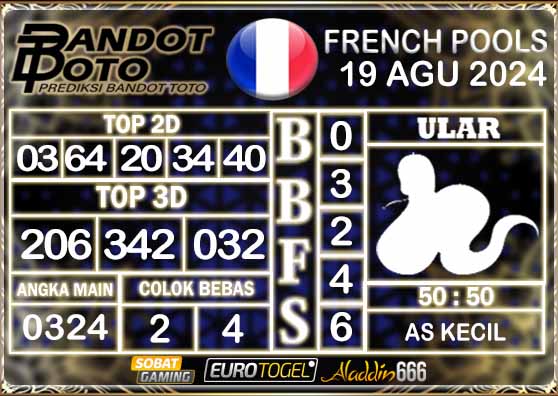 Prediksi Togel Prancis Pools 19 AGUSTUS 2024