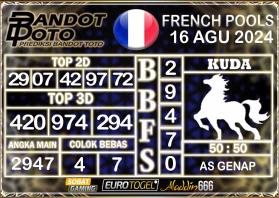 Prediksi Togel Prancis Pools 16 AGUSTUS 2024