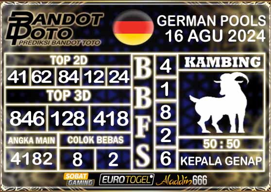 Prediksi Togel German Pools 16 AGUSTUS 2024