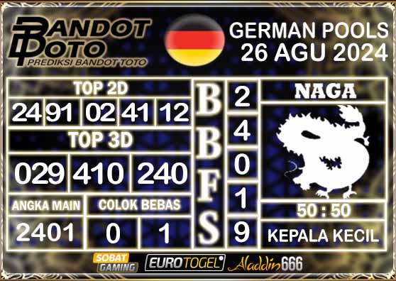 Prediksi Togel German Pools 26 AGUSTUS 2024