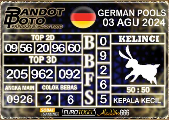 Prediksi Togel German Pools 03 AGUSTUS 2024