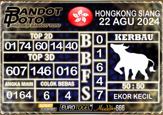 Prediksi Togel HK Siang 22 AGUSTUS 2024