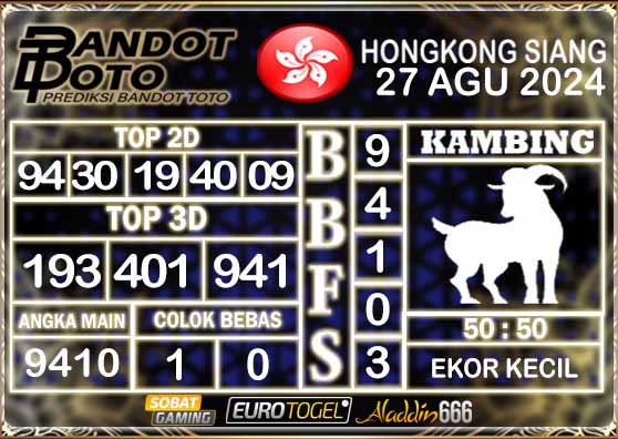 Prediksi Togel HK Siang 27 AGUSTUS 2024