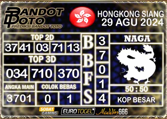 Prediksi Togel HK Siang 29 AGUSTUS 2024