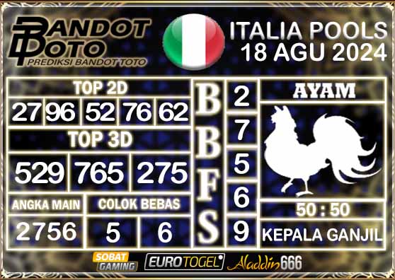 Prediksi Togel Italia Pools 18 AGUSTUS 2024