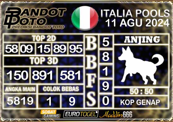 Prediksi Togel Italia Pools 11 AGUSTUS 2024