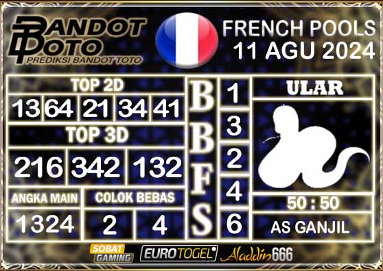 Prediksi Togel Prancis Pools 11 AGUSTUS 2024