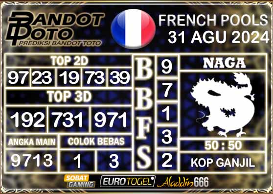 Prediksi Togel Prancis Pools 31 AGUSTUS 2024