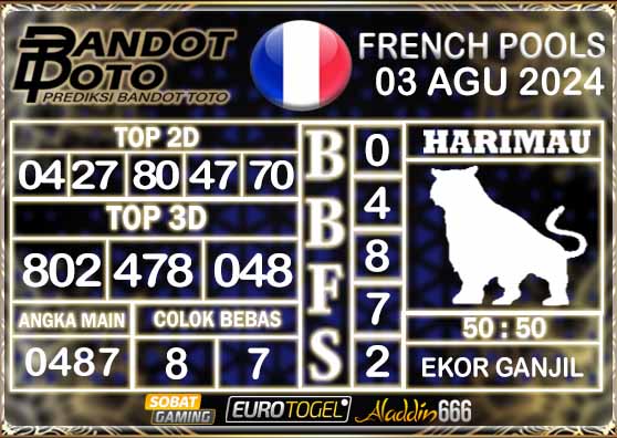 Prediksi Togel Prancis Pools 03 AGUSTUS 2024