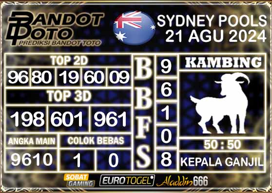 Prediksi Togel Sydney Pools 21 AGUSTUS 2024