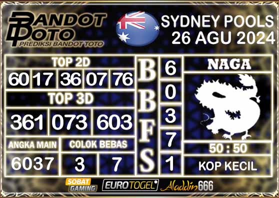 Prediksi Togel Sydney Pools 26 AGUSTUS 2024