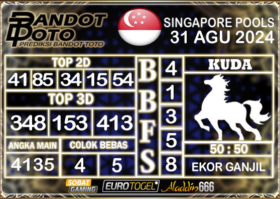 Prediksi Togel Singapore Pools 31 AGUSTUS 2024